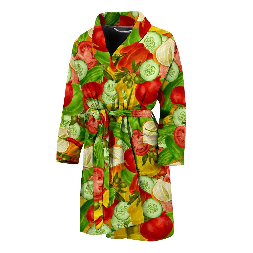 Vegan Colorful Pattern Print Men Long Robe-grizzshop