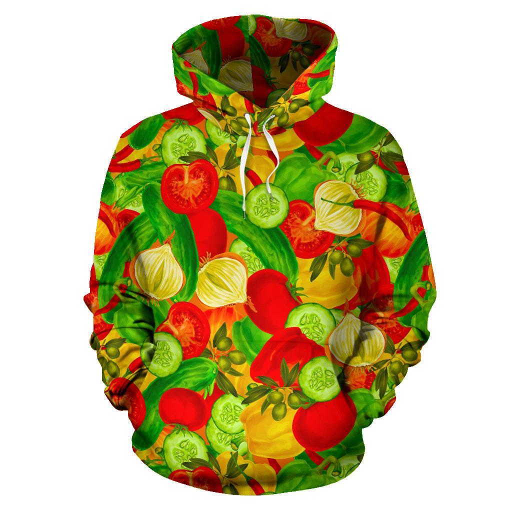 Vegan Colorful Pattern Print Men Women Pullover Hoodie-grizzshop