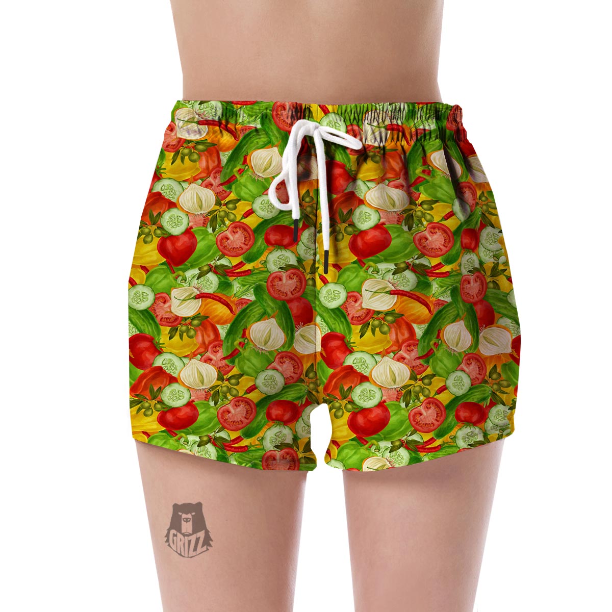 Vegan Colorful Pattern Print Women's Shorts-grizzshop