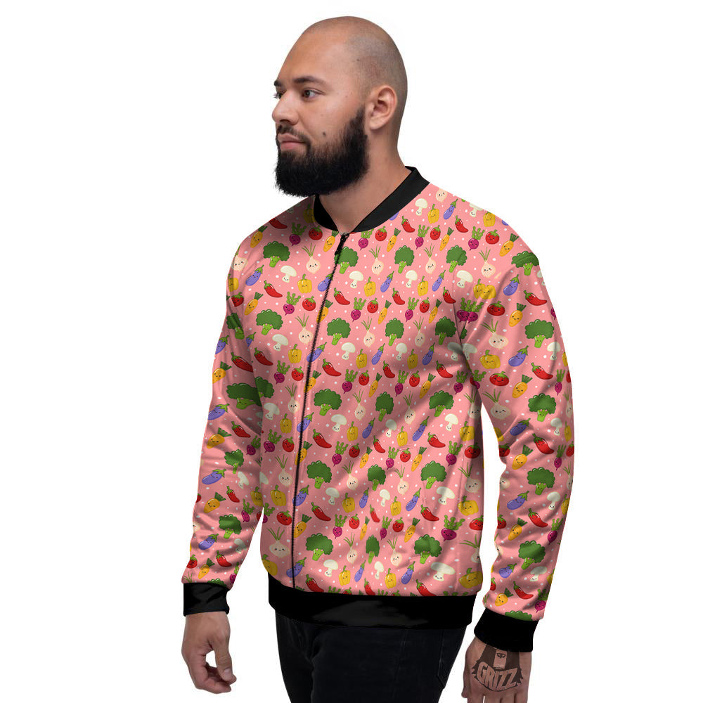 Vegan Cute Print Pattern Men's Bomber Jacket-grizzshop