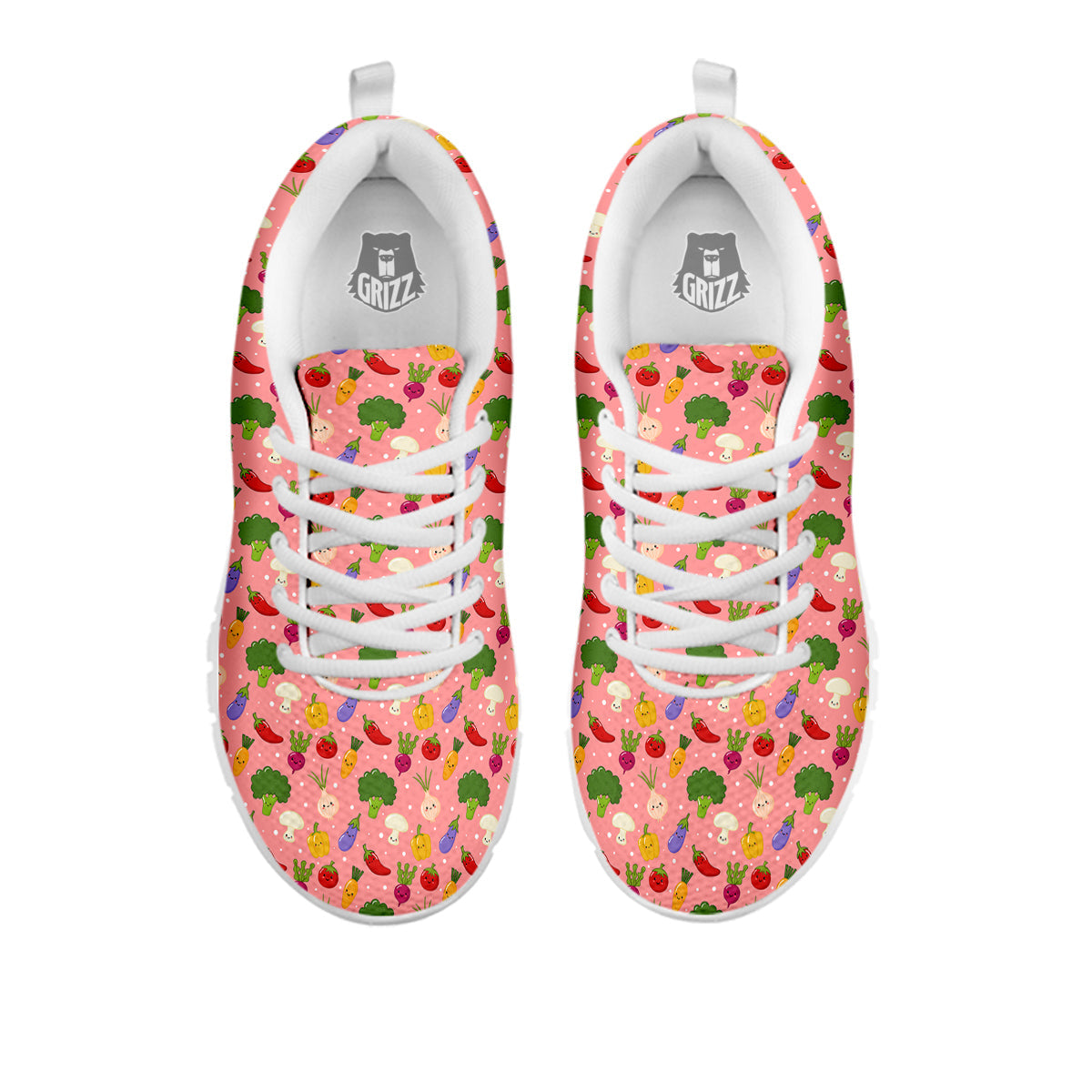 Vegan Cute Print Pattern White Sneaker-grizzshop