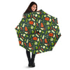 Vegan Pattern Print Automatic Foldable Umbrella-grizzshop