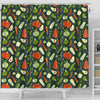 Vegan Pattern Print Bathroom Shower Curtain-grizzshop