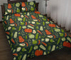 Vegan Pattern Print Bed Set Quilt-grizzshop