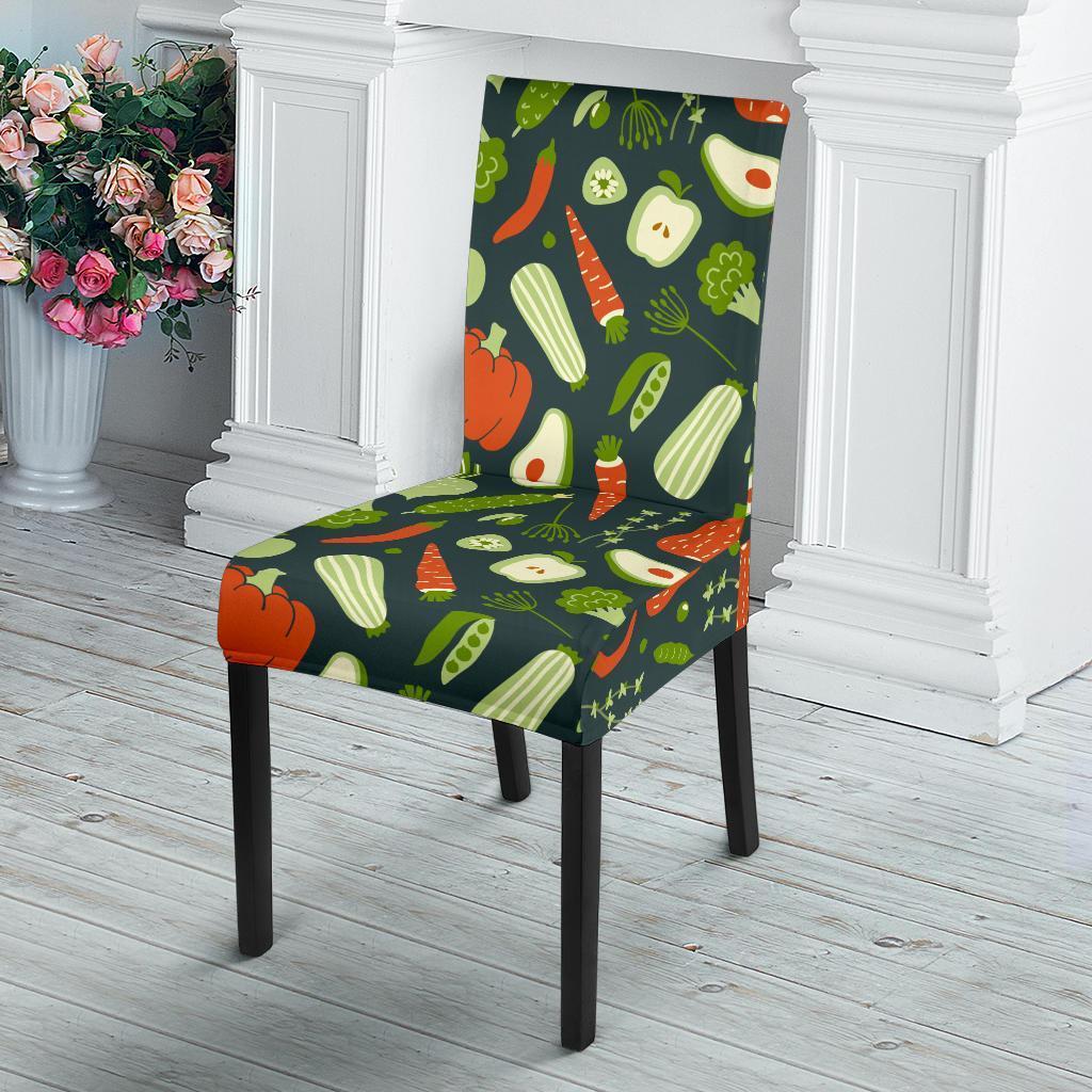 Vegan Pattern Print Chair Cover-grizzshop