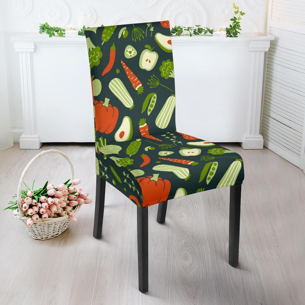 Vegan Pattern Print Chair Cover-grizzshop