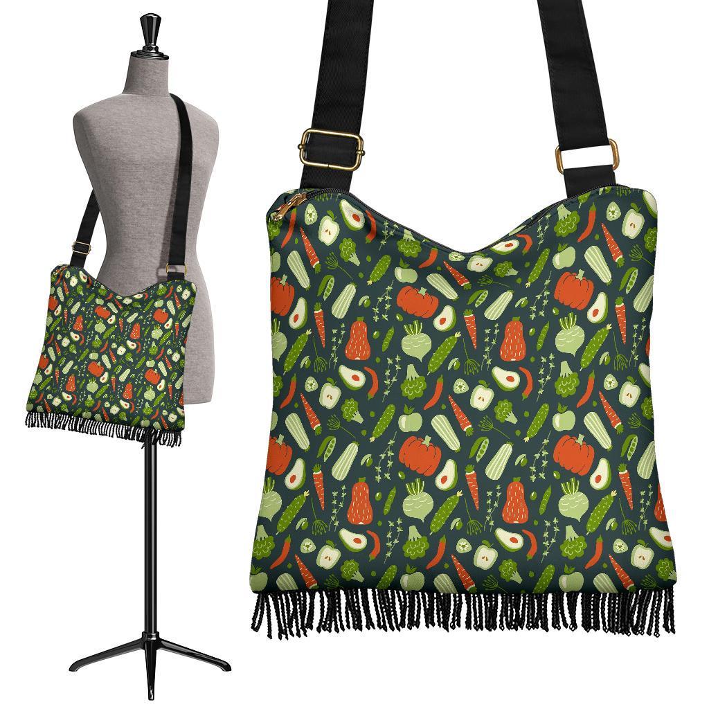 Vegan Pattern Print Crossbody bags-grizzshop