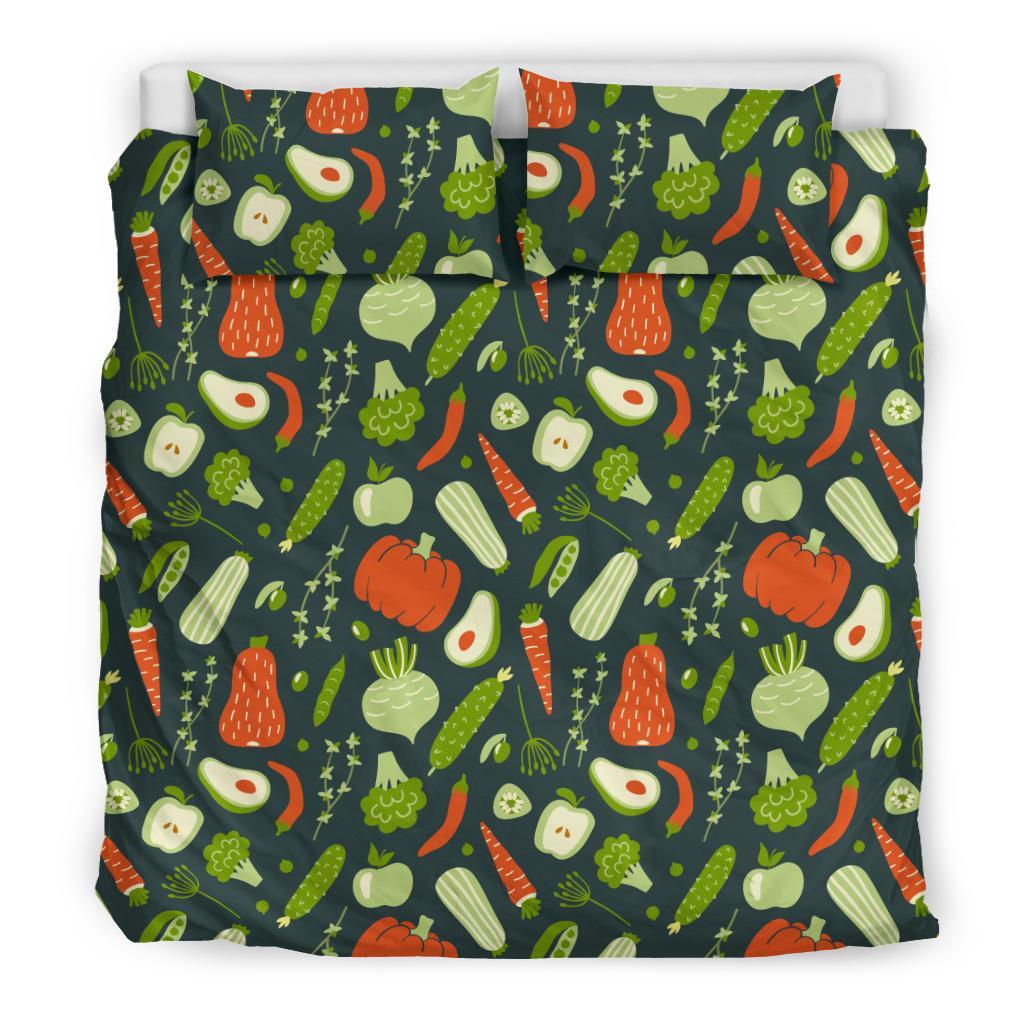 Vegan Pattern Print Duvet Cover Bedding Set-grizzshop