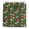 Vegan Pattern Print Duvet Cover Bedding Set-grizzshop