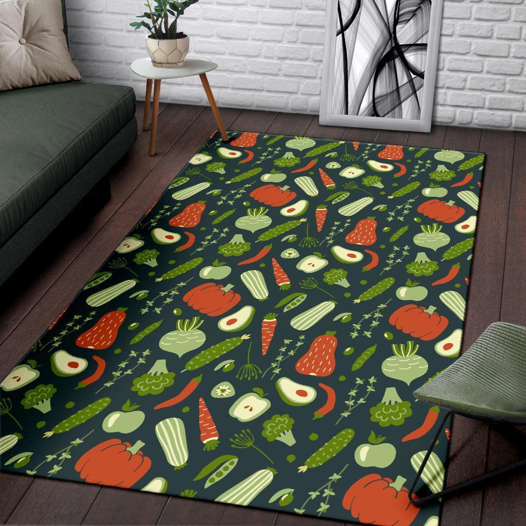 Vegan Pattern Print Floor Mat-grizzshop