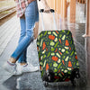 Vegan Pattern Print Luggage Cover Protector-grizzshop