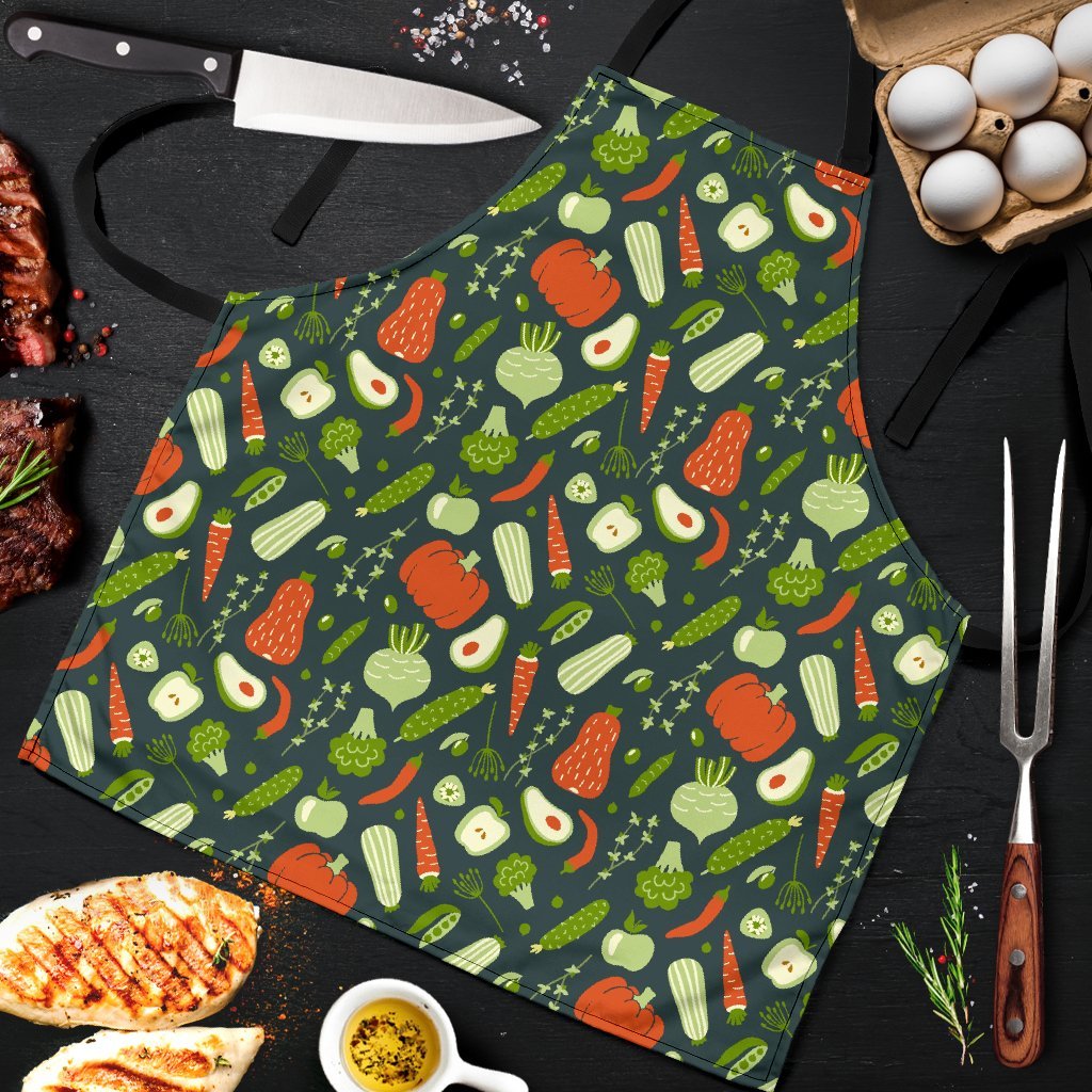 Vegan Pattern Print Men's Apron-grizzshop