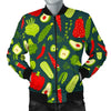 Vegan Pattern Print Men's Bomber Jacket-grizzshop