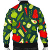 Vegan Pattern Print Men's Bomber Jacket-grizzshop