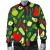 Vegan Pattern Print Men's Bomber Jacket-grizzshop