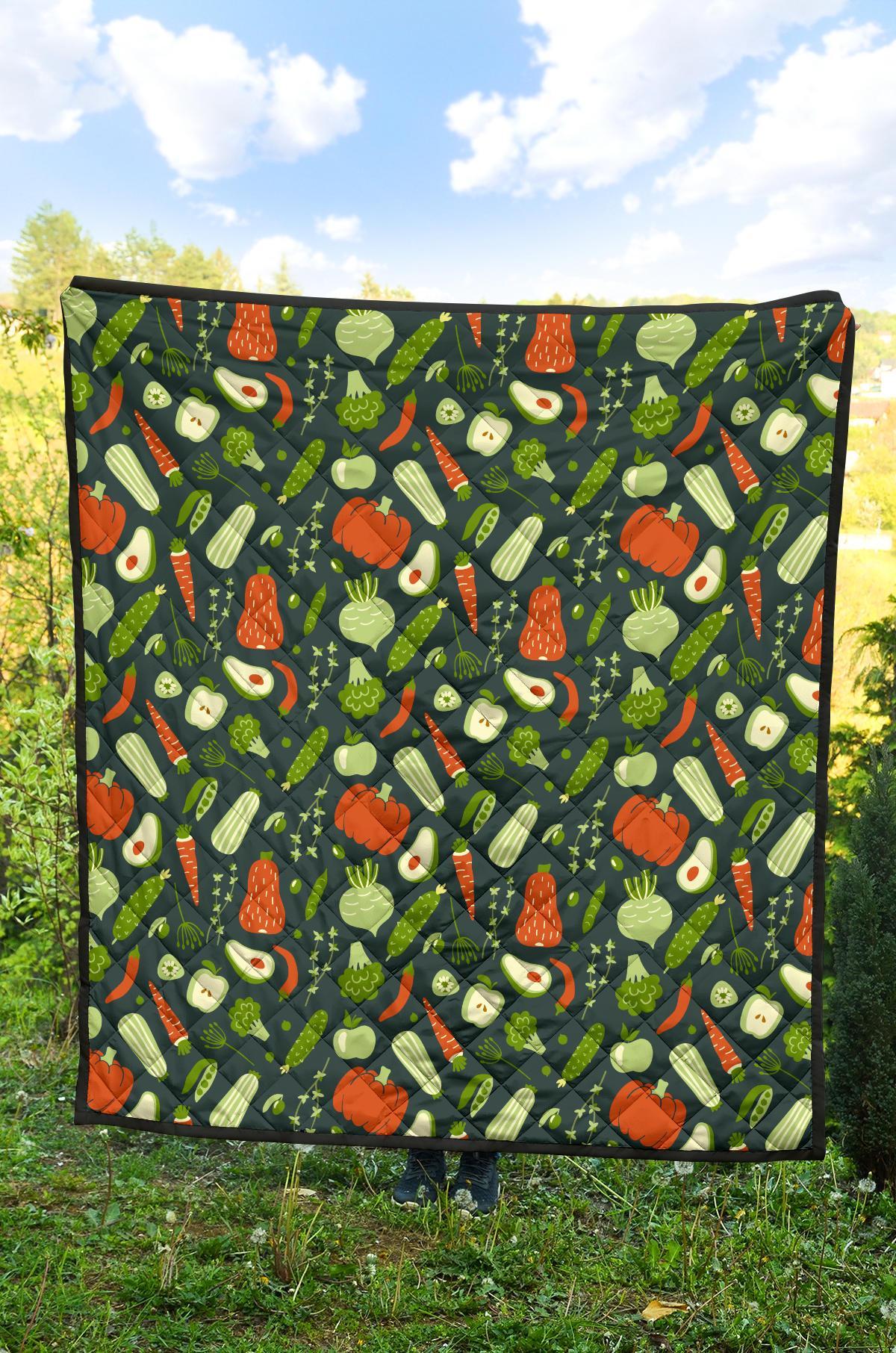 Vegan Pattern Print Quilt-grizzshop