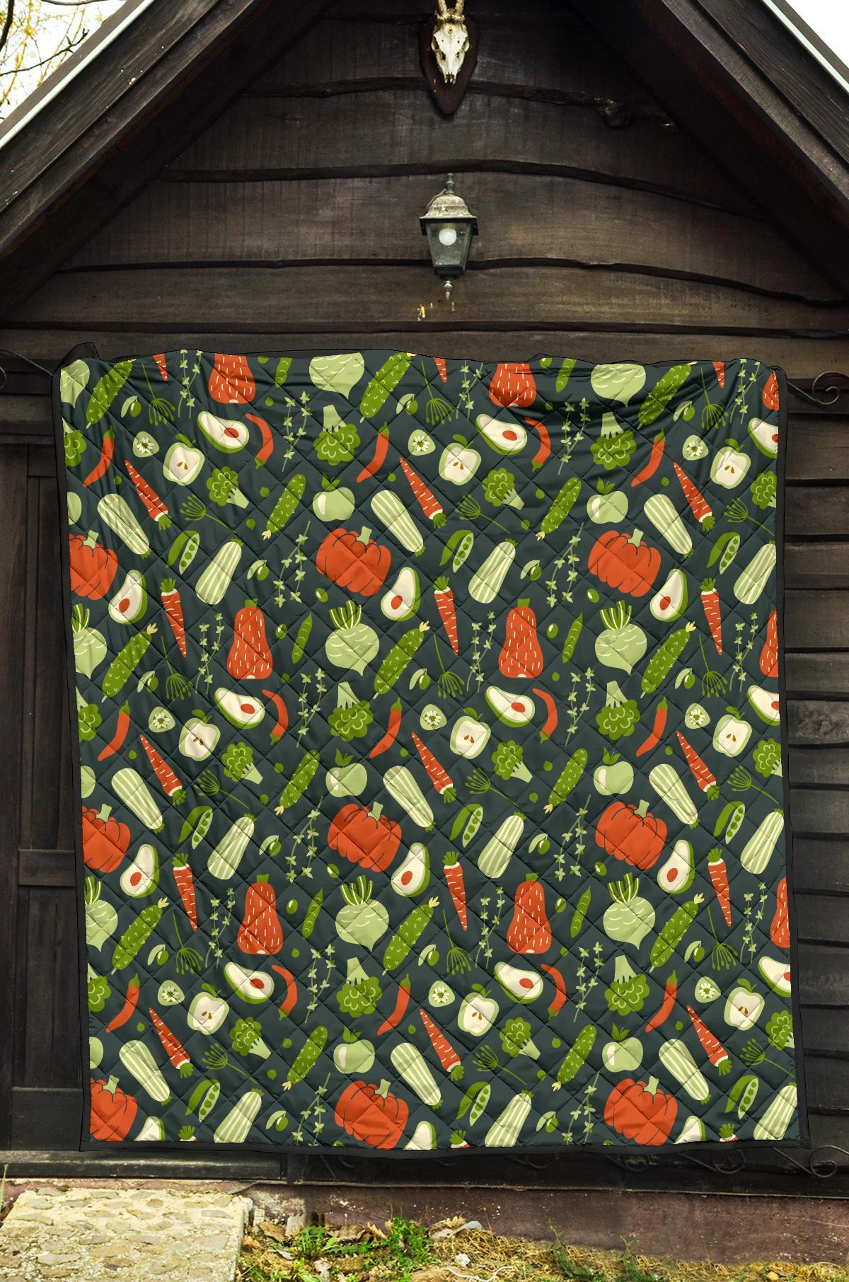 Vegan Pattern Print Quilt-grizzshop