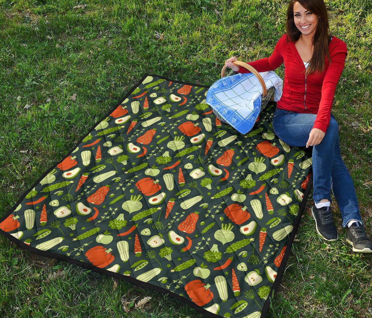 Vegan Pattern Print Quilt-grizzshop