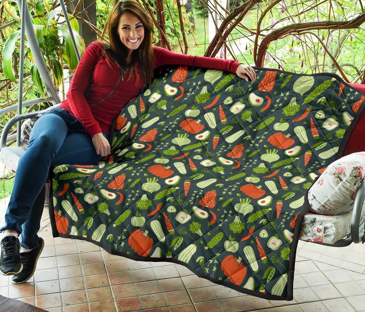 Vegan Pattern Print Quilt-grizzshop