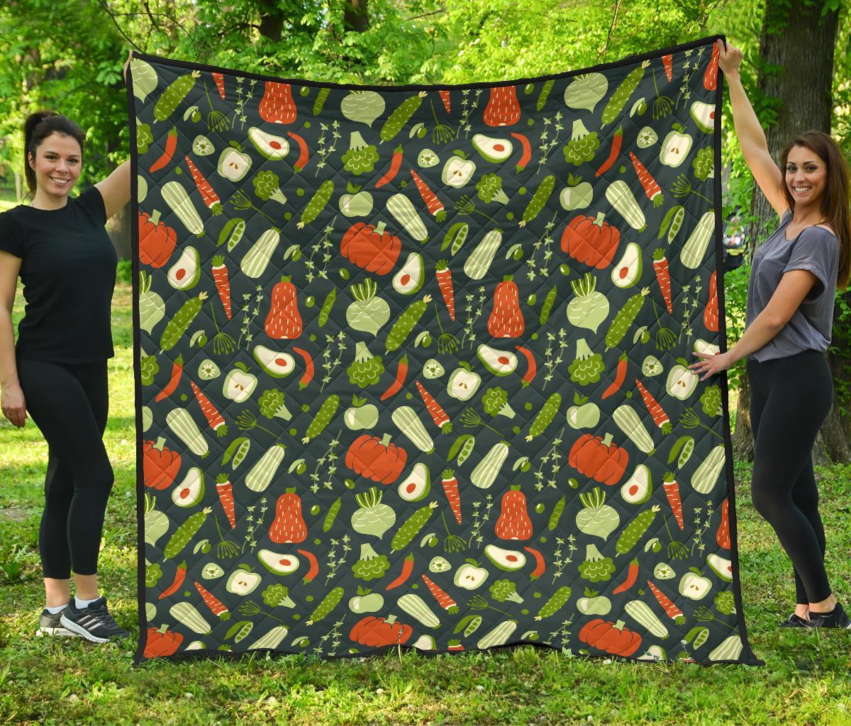 Vegan Pattern Print Quilt-grizzshop