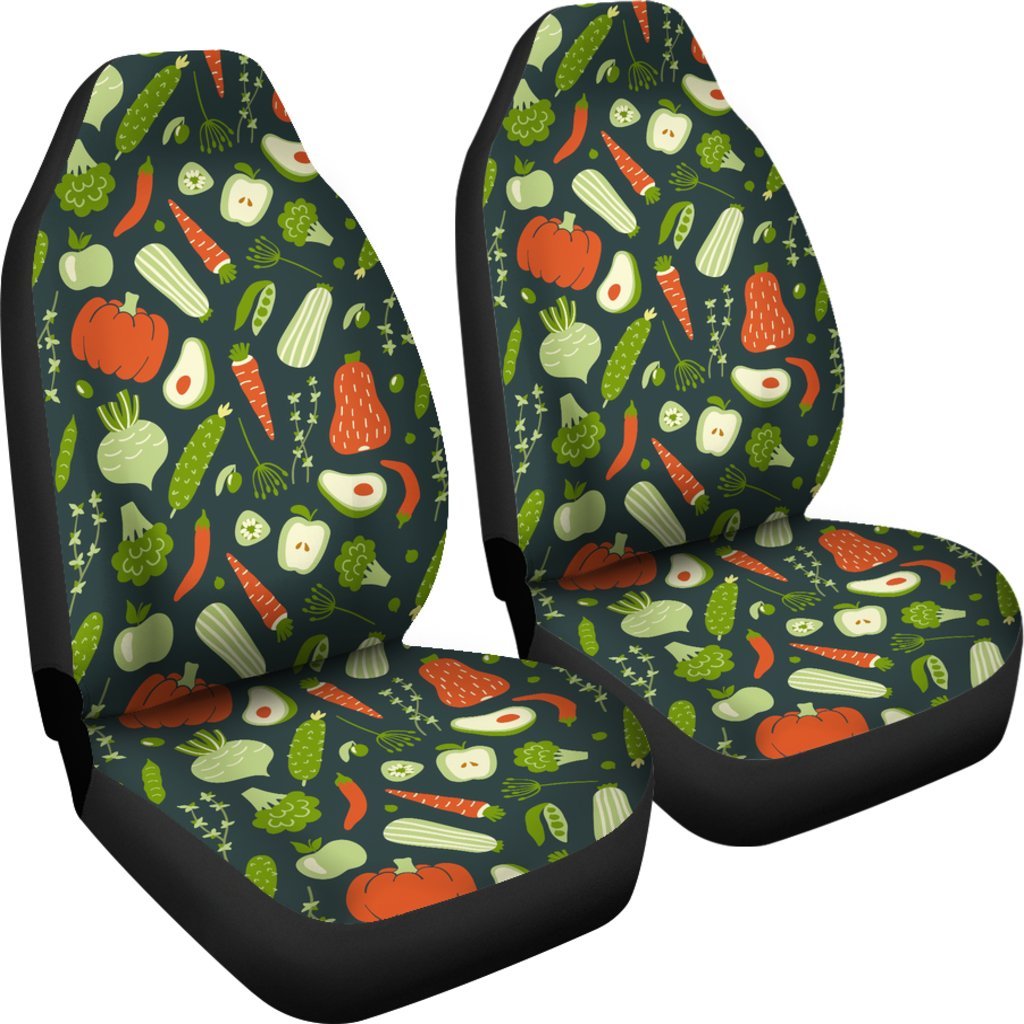 Vegan Pattern Print Universal Fit Car Seat Covers-grizzshop