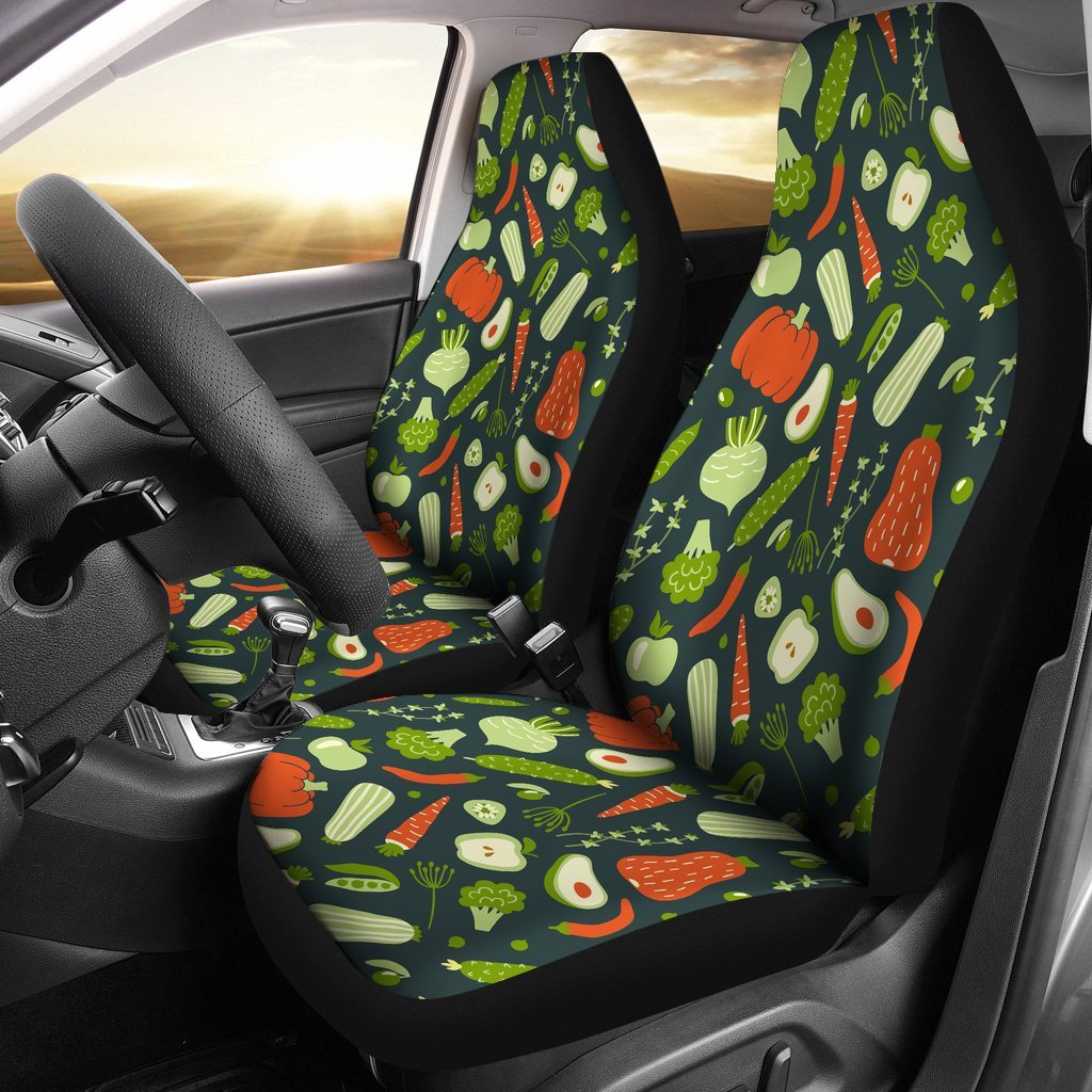 Vegan Pattern Print Universal Fit Car Seat Covers-grizzshop