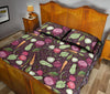 Vegan Print Pattern Bed Set Quilt-grizzshop