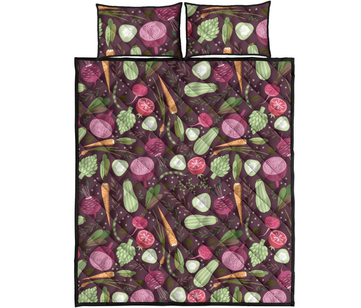 Vegan Print Pattern Bed Set Quilt-grizzshop