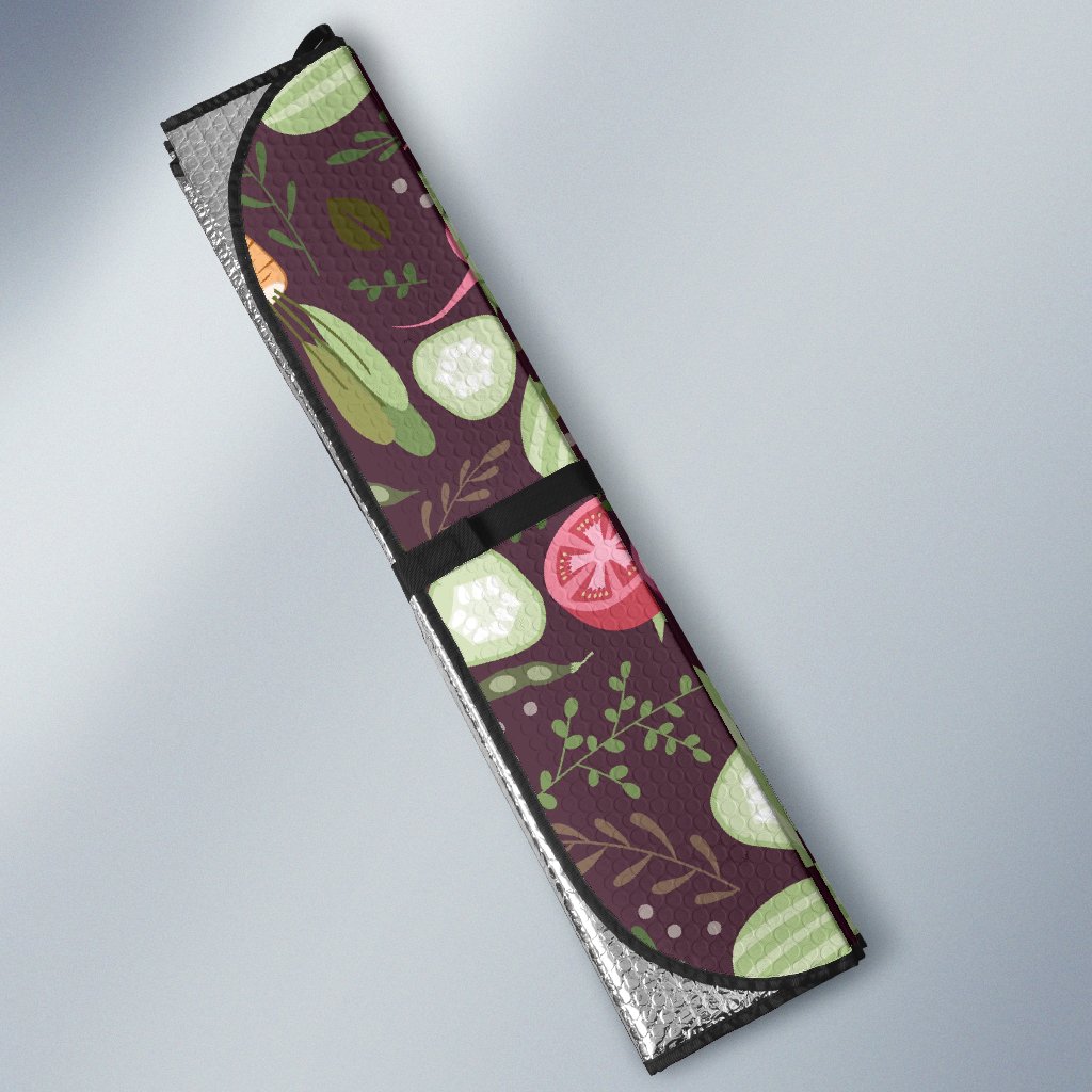 Vegan Print Pattern Car Sun Shade-grizzshop