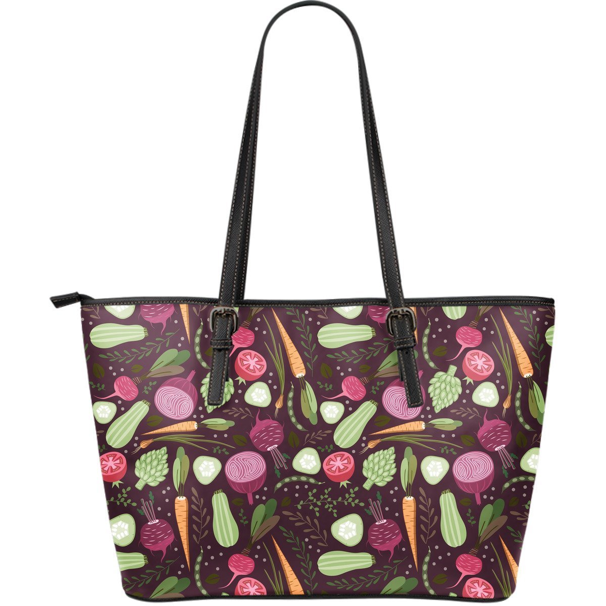 Vegan Print Pattern Leather Tote Bag-grizzshop