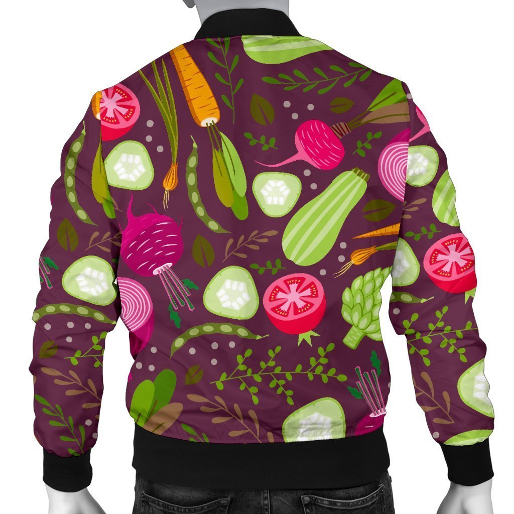 Vegan Print Pattern Men's Bomber Jacket-grizzshop