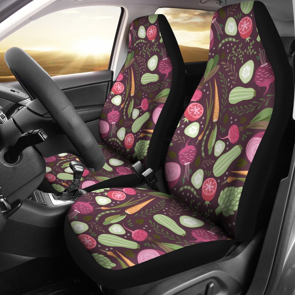 Vegan Print Pattern Universal Fit Car Seat Covers-grizzshop