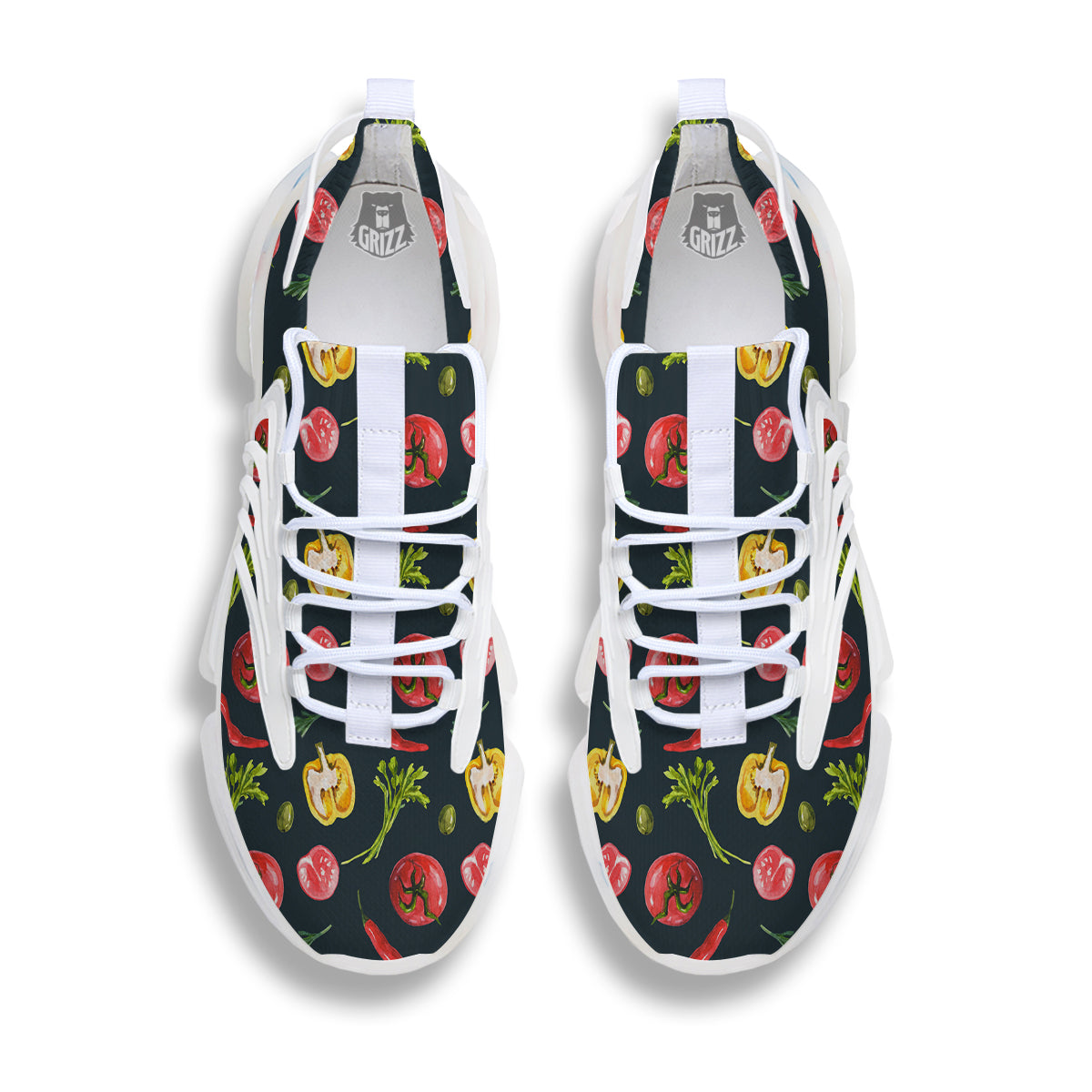 Vegan Watercolor Print Pattern White Gym Shoes-grizzshop