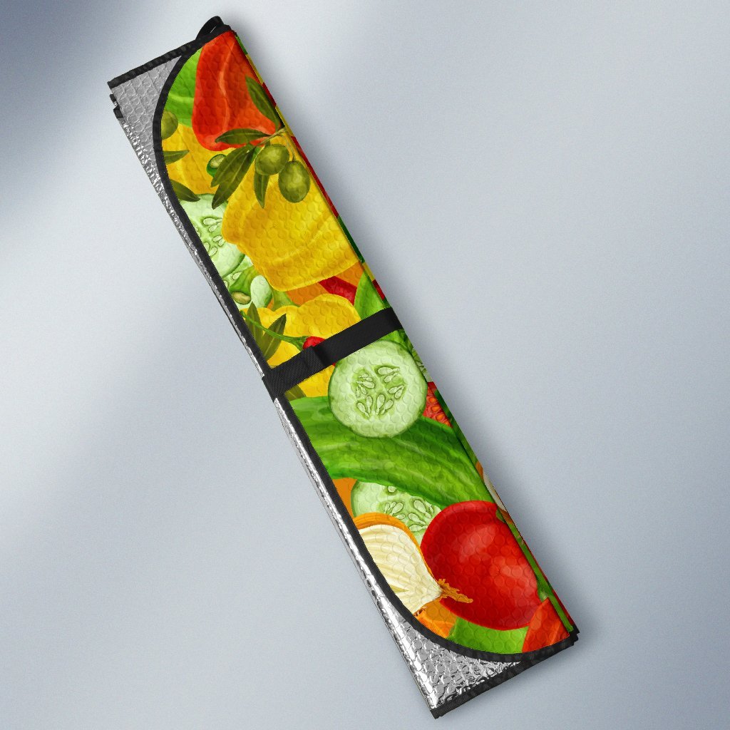 Vegan Colorful Pattern Print Car Sun Shade-grizzshop