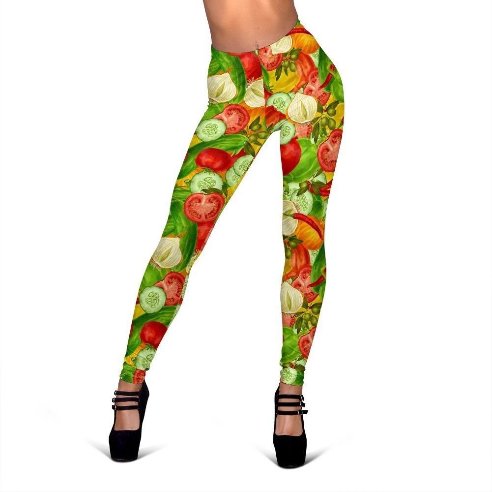 Vegan Colorful Pattern Print Women Leggings-grizzshop