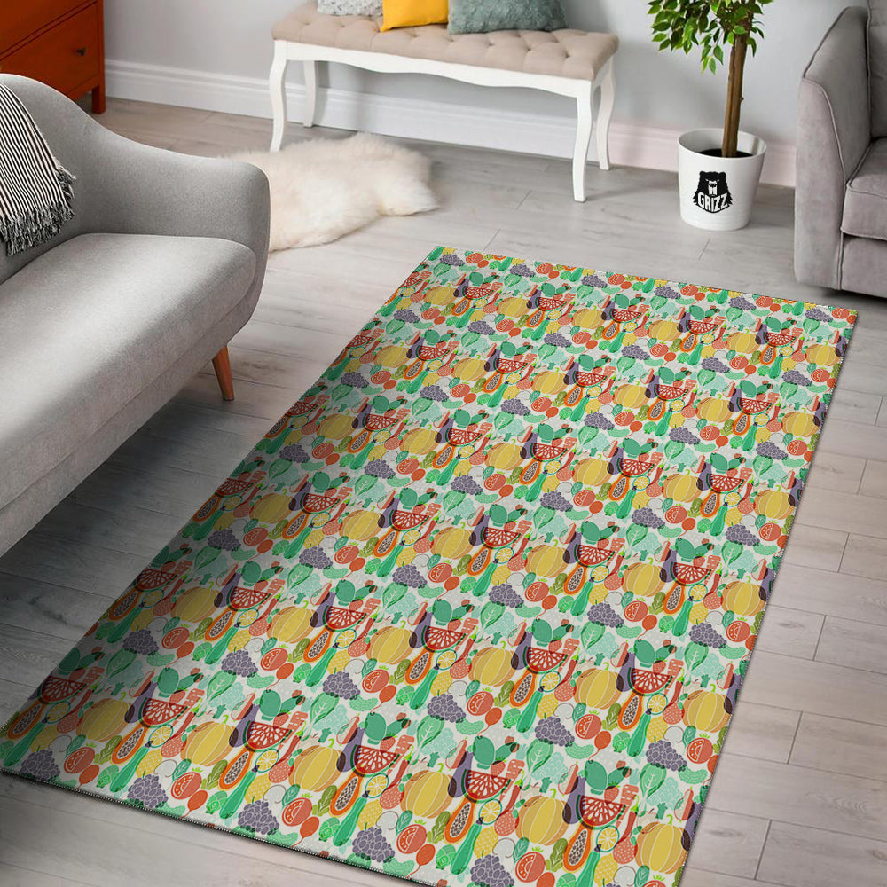 Vegetable Colorful Print Pattern Floor Mat-grizzshop