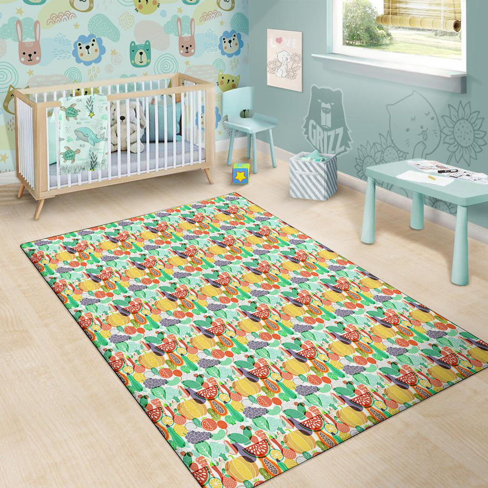 Vegetable Colorful Print Pattern Floor Mat-grizzshop