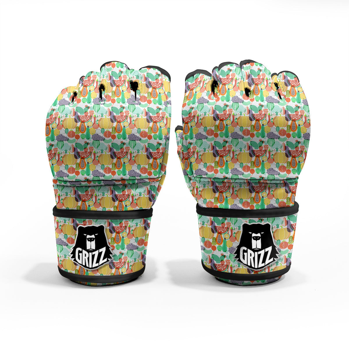 Vegetable Colorful Print Pattern MMA Gloves-grizzshop