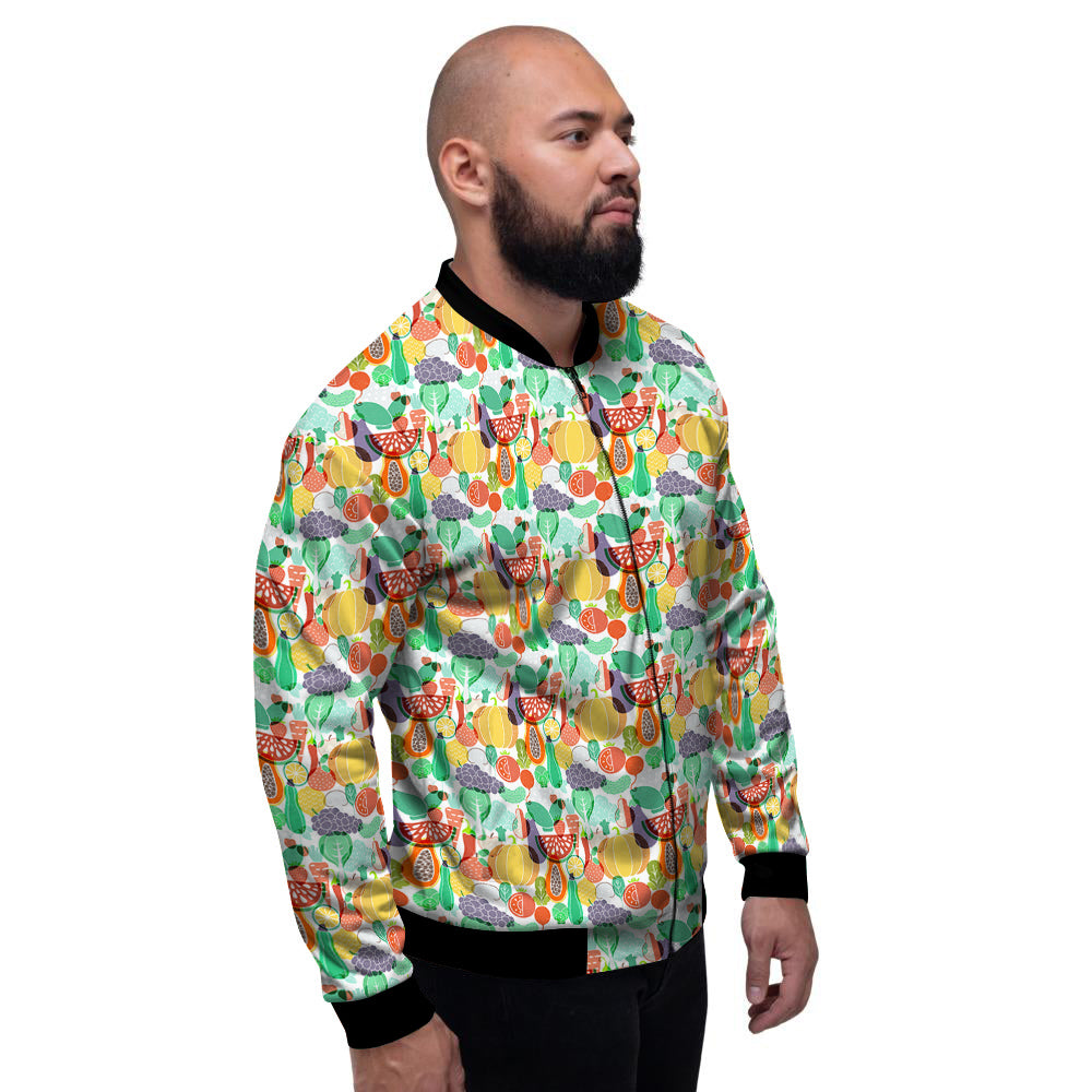 Vegetable Colorful Print Pattern Men's Bomber Jacket-grizzshop