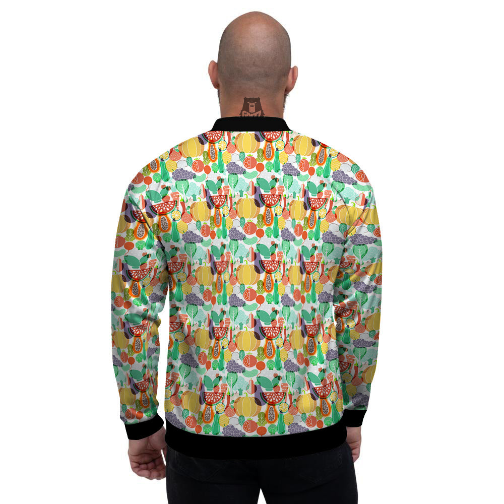 Vegetable Colorful Print Pattern Men's Bomber Jacket-grizzshop
