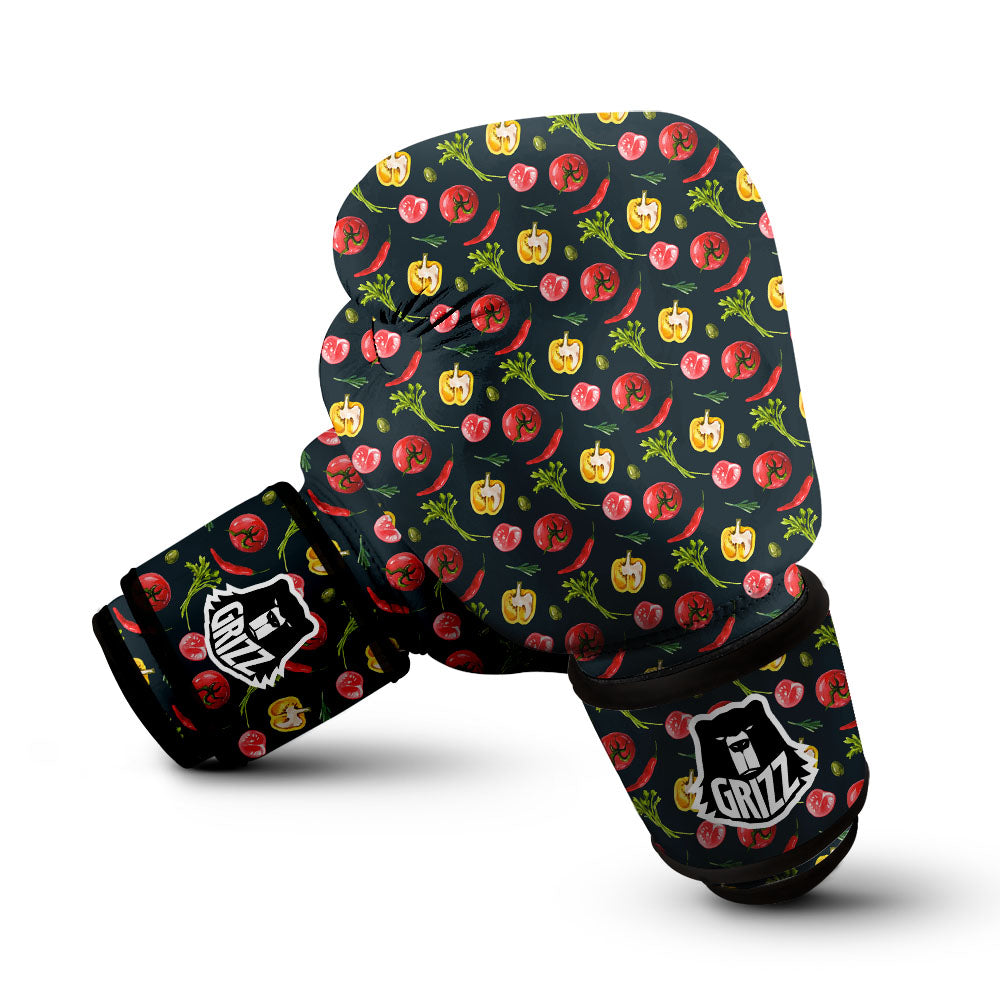 Vegetable Print Pattern Boxing Gloves-grizzshop