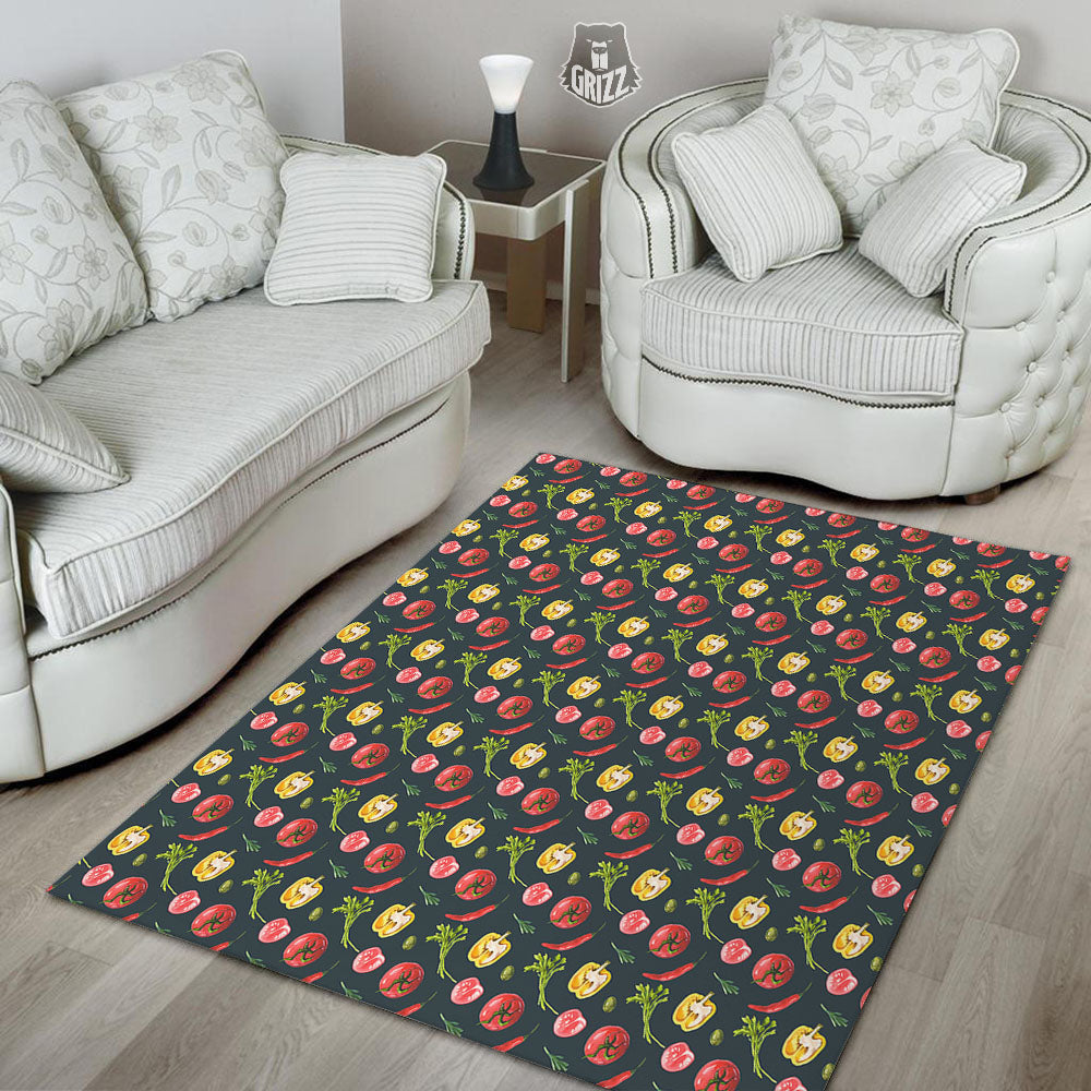 Vegetable Print Pattern Floor Mat-grizzshop