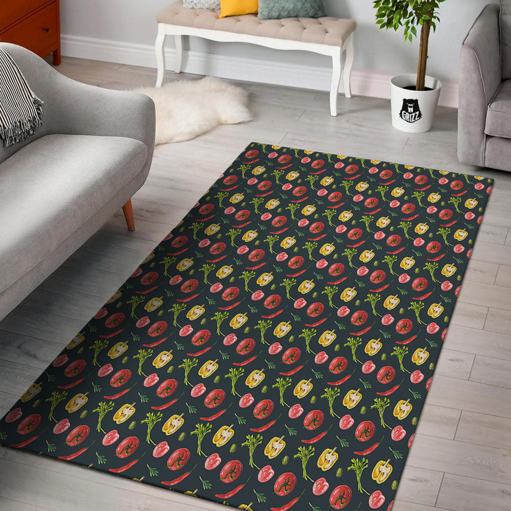 Vegetable Print Pattern Floor Mat-grizzshop