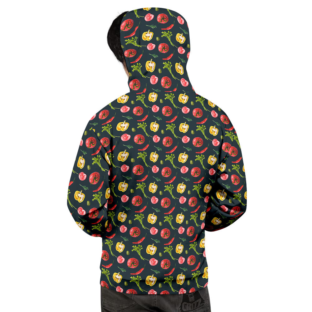Vegetable Print Pattern Men's Hoodie-grizzshop