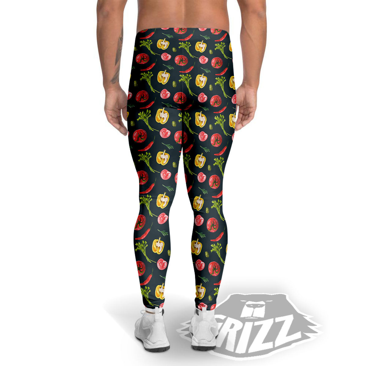 Vegetable Print Pattern Men's Leggings-grizzshop