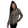 Vegetable Print Pattern Women's Bomber Jacket-grizzshop