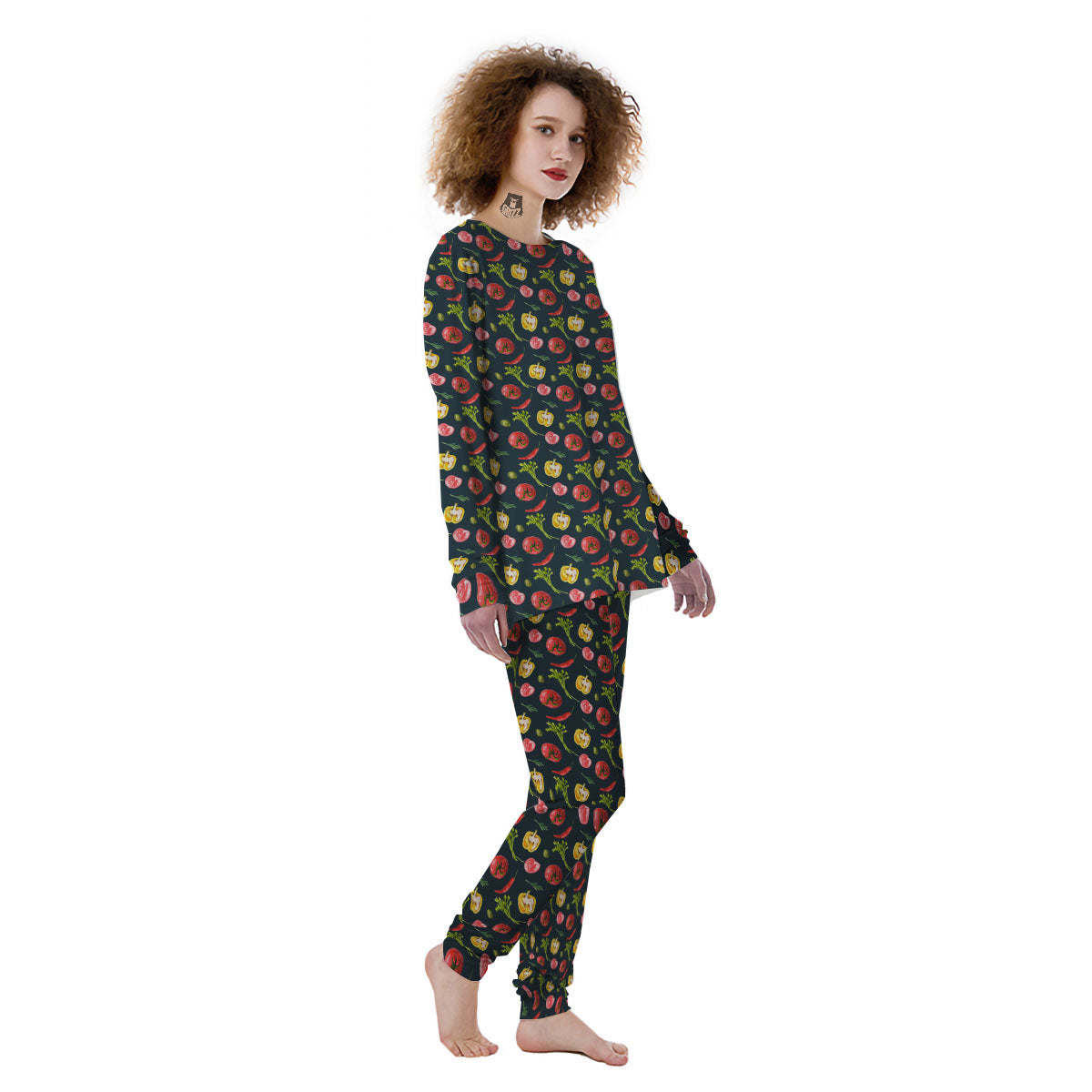 Vegetable Print Pattern Women's Pajamas-grizzshop
