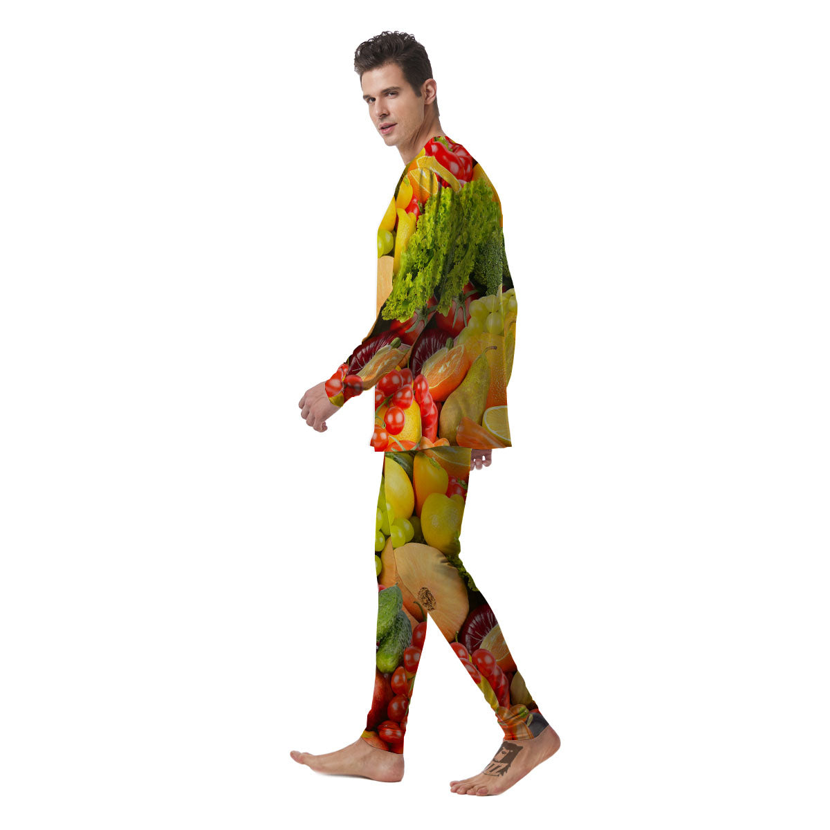 Vegetables And Fresh Fruits Print Men's Pajamas-grizzshop