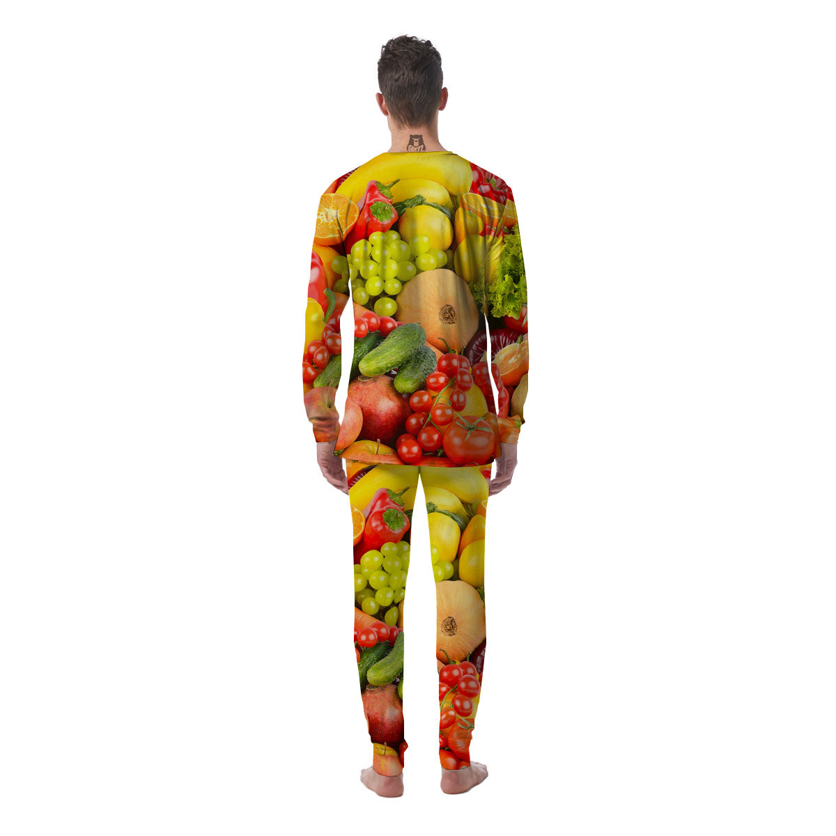 Vegetables And Fresh Fruits Print Men's Pajamas-grizzshop