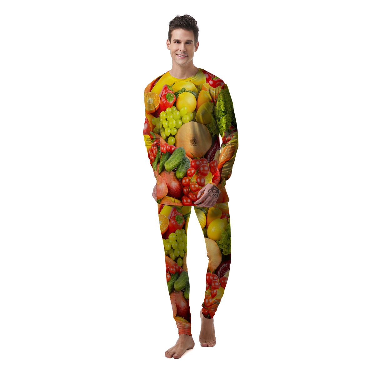 Vegetables And Fresh Fruits Print Men's Pajamas-grizzshop